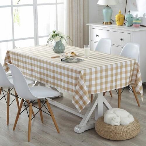 Pastoral Polyester Rectangular Plaid Picnic Table Covers Tablecloth Restaurant Dinning Party Table Cloth Cover Outdoor Navy Blue
