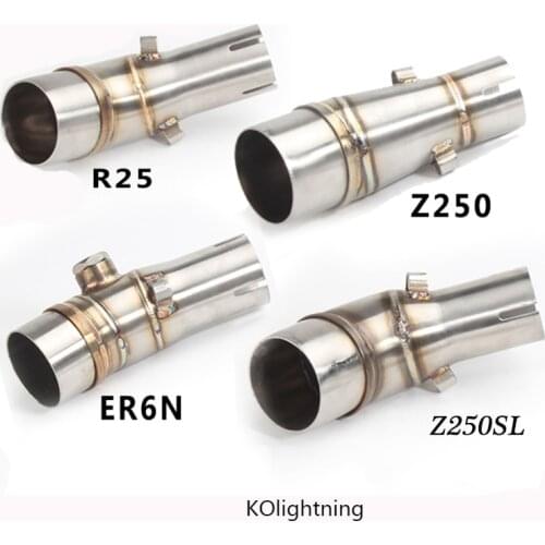 R25 R3 ER6N Z650 Z250SL Z250 Z300 Motorcycle Stainless Steel Middle Connecting Pipe Link 51mm Tail Exhaust Muffler Pipe