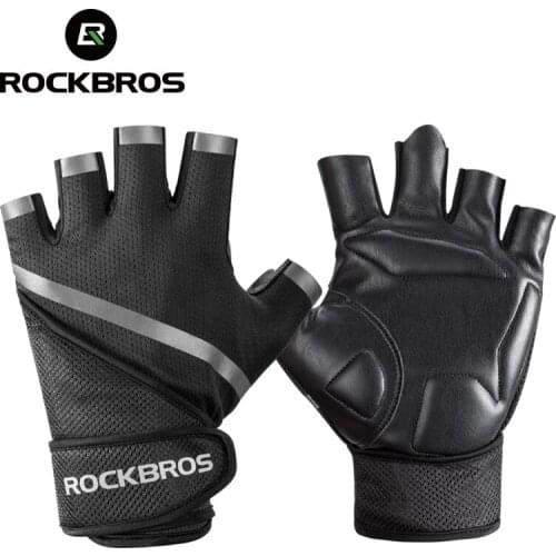 ROCKBORS With Wrist Wrap Body Building Fitness Gym Gloves Weight Lifting Gloves for Men Crossfit Anti-slip Barbell Dumbbell