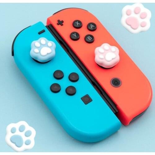 Pink Blue Cat Paw Thumb Stick Grip Cap Joystick Protective Cover for Nintend Switch NS Lite Joy-con Controller Thumbstick Case