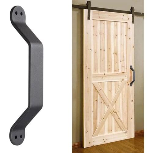 Black Barn Door Handle Polishing Surface Corrosion Resistant Carbon Steel Sliding Door Knob for Home Furniture Hardware