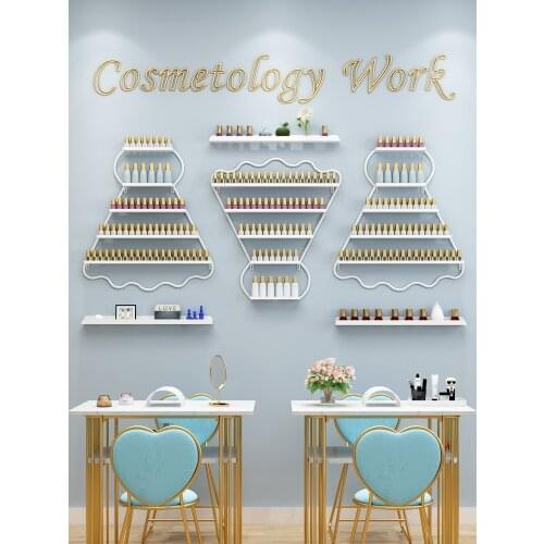 Nordic wall Storage Holders for nail polish manicure shop iron rack nail oil shelf organizer metal storage rack dropshipping
