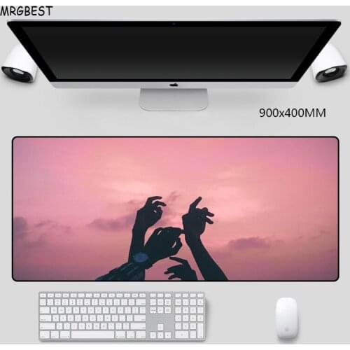 MRGBES Super Large Mouse Pad Family Together Hands Picture Pads Keyboard Pad Mousepad with Precision Hemming Full Desk Mats