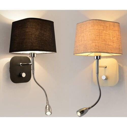 Led light wall Switch Hotel Bedside wall sconce Flexible Arm Bedside Reading Lighting modern wall lamp led wall light mirror