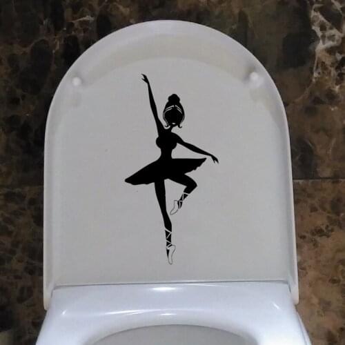 Dancer Ballet Fashion Home Decor Bathroom Vinyl Toilet Sticker Wall Decal 6WS0050