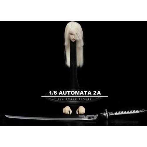 TBLeague 1/6 Scale TF02 1/6 NieR:Automata A2 Female Girl Head Carved W Sword F for 12 inches Female Action Figures