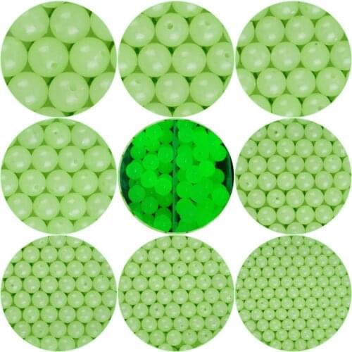 100-pieces Hard Fishing Beads 4mm-10mm Green Plastic Beads Round Fishing Stops Stopper Carp Fishing Gear Terminal Tackle