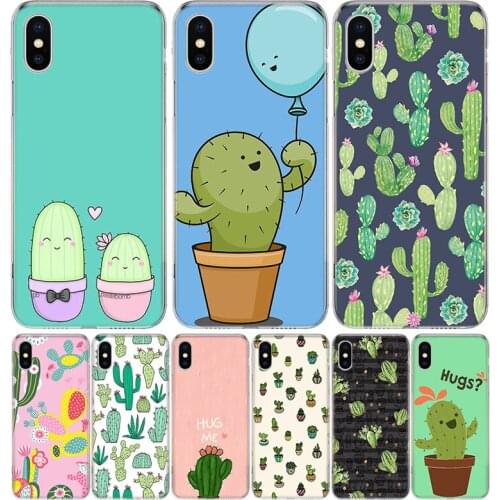 Cactus Vintage Flower Case For iPhone 11 12 Mini Pro 7 6 X 8 6S Plus XS MAX + XR 5S SE 10 Ten Art TPU Cover Phone Coque Capa She