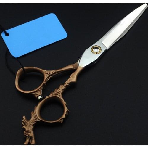 High quality Japan 440c 6 '' Gold Dragon hair scissors cutting barber makas hair scissor thinning shears hairdressing scissors
