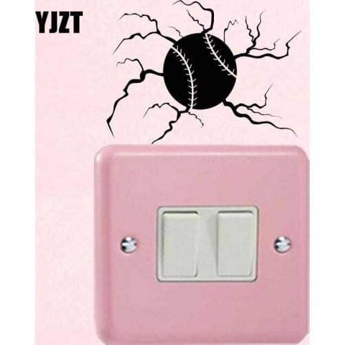 YJZT Vinyl Cracks On Wall Decal Baseball Game Sport Ball Stickers Home Decor 8SS2173