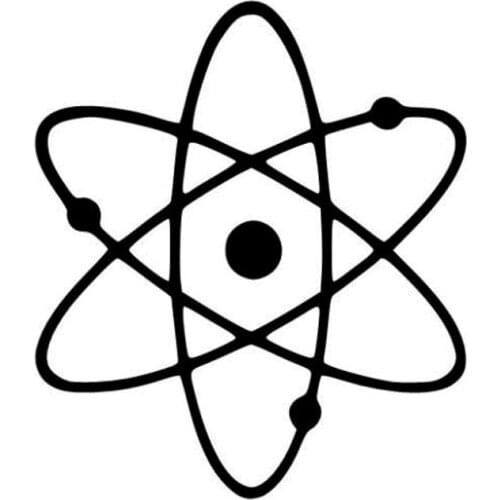 8.7*10.1CM Mysterious Atom Symbol Car Sticker Cover The Body Of The Personalized Vinyl Decals Black/Silver C7-1699