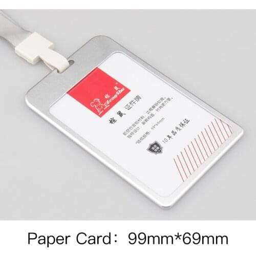 Zongshu Large New fashion unisex employee cover metal working certificate identity badge women stainless steel card holder