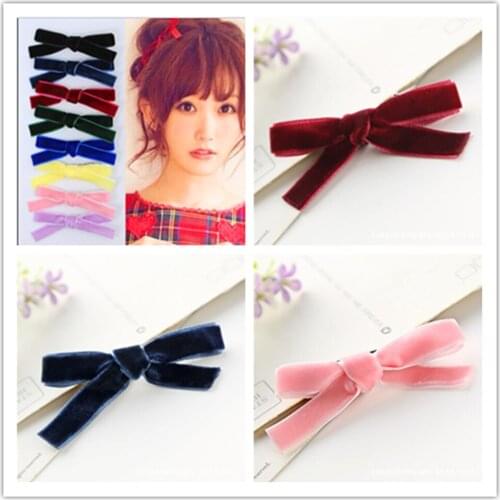 1 Pcs Accessories Hairpins Barrettes Velvet Bow Hairpins Flower Headwear Hair clips Girls Headdress For Girls