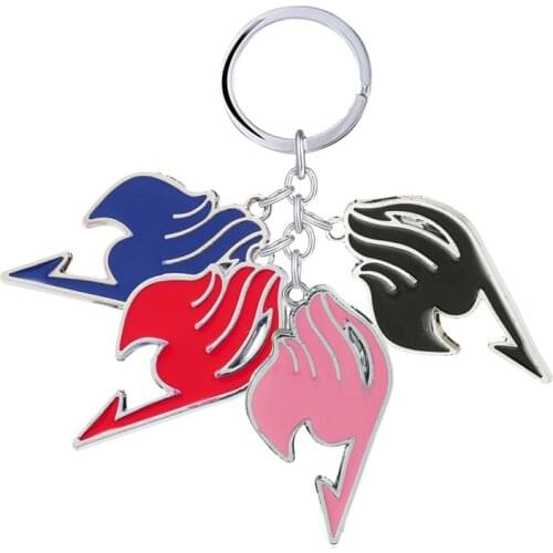 1 Pcs New Anime Fairy Tail Keychains Guild Logo Tattoo Natsu Lucy Happy Gray Badge Enamel Pendant Keyrings Cosplay Figure Toys