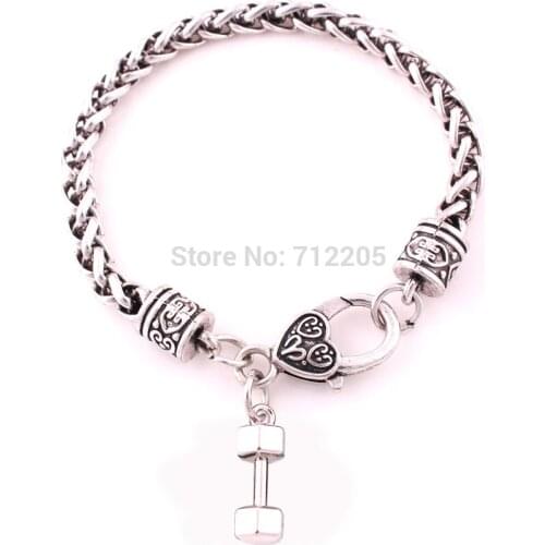 10pcs a lot Dumbbell charm chain