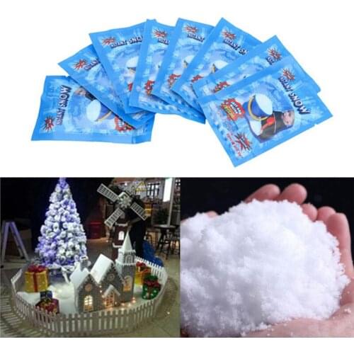 10 Pack Artificial Snow Instant Snow Powder Fluffy Snowflake Super Absorbant Frozen Party Magic Prop Christmas Party Decor