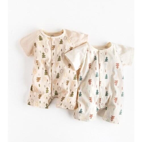 2 Colors Summer Unisex Baby Boy Girl Bodysuit Infant Short Sleeve Romper Jumpsuit Baby Outfit Baby Clothing