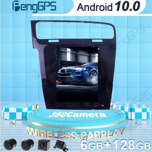 360 Camera Car DVD Player GPS Navigation For Volkswagen Golf 7 2014-2018 Tesla Style Android Radio Stereo Multimedia Headunit