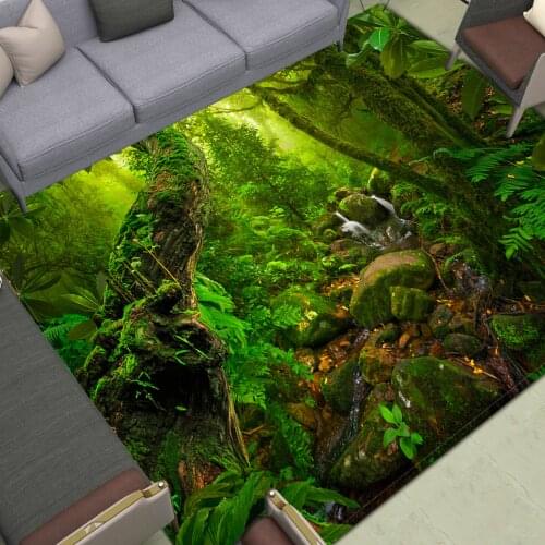 3D Nature Forest Area Rugs Large Anti Slip Print Scenic Floor Mat Tree Mandala Home Living Room Bed Bath Carpet Natural Decor