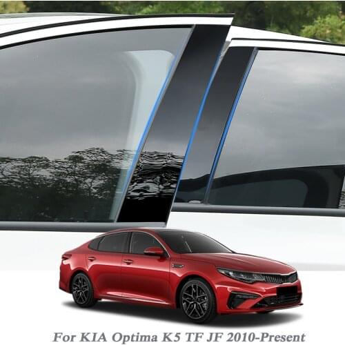 6pcs Car Styling For Kia Optima K5 TF JF 2010-Present Car Window Trim Sticker Middle Column Stickers PVC External Accessories