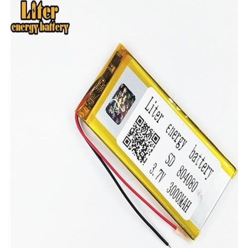 804080 3.7V lithium-ion polymer battery 3000mah vehicle traveling data recorder LED