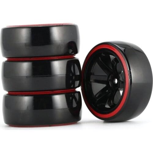 AUSTAR AX 4pcs 64mm Hard Plastic Rim Tyre Tire Wheel for 1/10 RC Drift Car Model HSP HPI Component Model Spare Parts Accessories