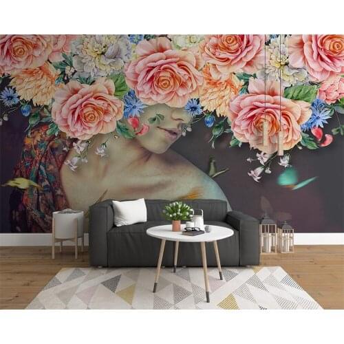 Beibehang Customize modern new personality beauty avatar abstract mural background wallpaper papel de parede papier peint
