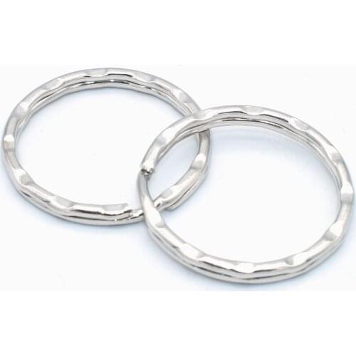 Decorative Key Ring Silver Keychain 30mm Split Ring Iron Jump Ring Round Ring DIY Charm Jewelry Accessory Leather Purse Hardware