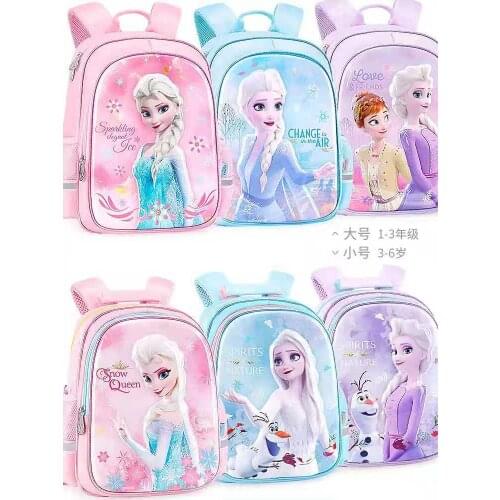 Disney Frozen School Bags For Girls Kindergarten Primary Student Shoulder Orthopedic Light Backpack Elsa Anna Kids Birthday Gift