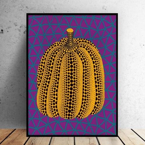 ART Yayoi Kusama Purple Pumpkin Canvas Art Printed Oil Painting On Canvas Wall Painting for Home Decor Wall Picture