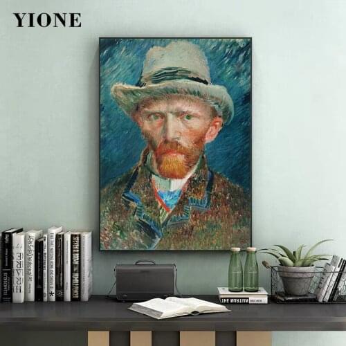 Van Gogh Self-Portrait Oil Painting Custom Famous Classic Art Canvas Prints Wall Picture Poster for Bedroom Gallery Home Decor