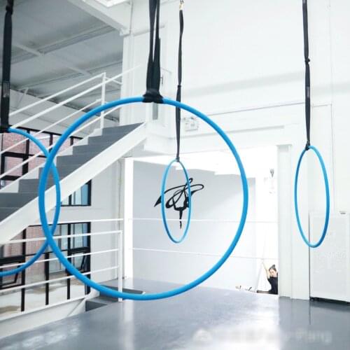 37"(95cm) 25mm Width Rings Fitness Aerial Hoop for Yoga Exercises Aerial Lyra Hoops Include Accessories Indoor Swing Fitness