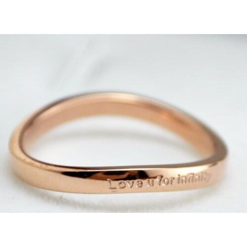 MANGOSKY New hot selling 316 Titanium Steel ring Bending ring fashion individual trendy titanium rose gold ring women ring