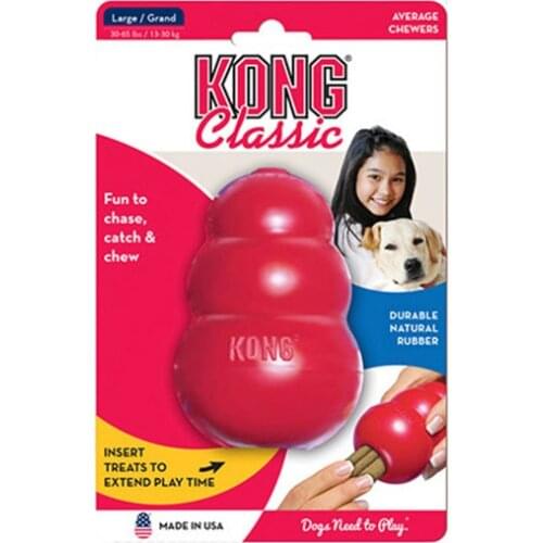 KONG Classic Dog Toys Ball Durable Natural Rubber Fun to Chew Chase and Fetch Dog Treat Toy