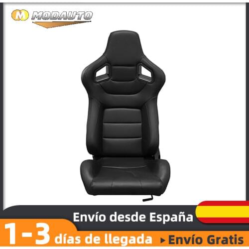 MODAUTO sports car seat, adjustable Semibaquet, with included rails, driver and passenger, black leather, model N710