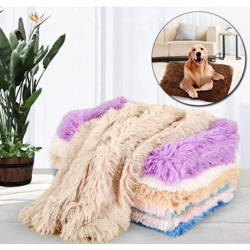 56x36CM Fluffy Plush Dog Blanket Pet Sleeping Mat Cushion Mattress Extra Warm Double-layer Pet Throw Blankets for Dogs & Cats