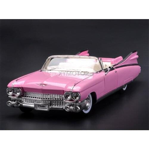 New Maisto 1:18 For Cadillac 1959 Diecast Model Car Kids gifts Collection Display Ornaments Pink Metal,Plastic,Rubber