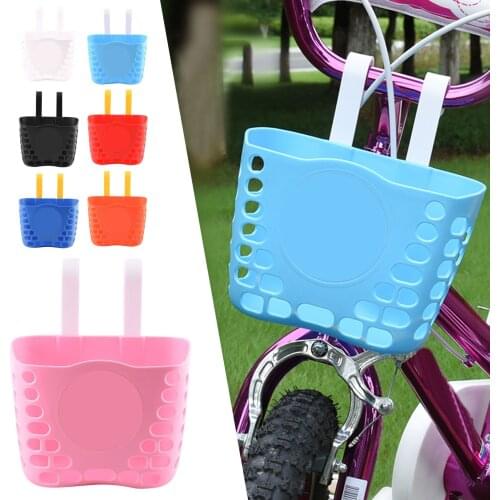 New Bicycle Basket Hollow Children Bike Tricycle Scooter Storage Front Handlebar Plastic Carrier Cycling Kids Riding Shopping