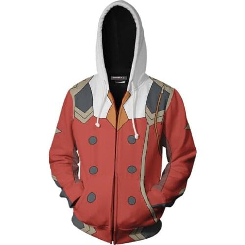 3D Print Women Men Anime Darling In The Franxx Hooded pull over Hoodies Sweatshirts Casual Zipper Jacket Harajuku