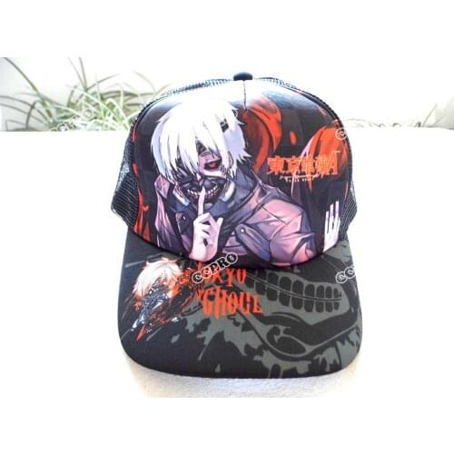 New Arrival Tokyo Ghoul Anime Kaneki Ken Outdoor Cap with Colorful Printings for Sun/Mesh Daily Hat Type 2