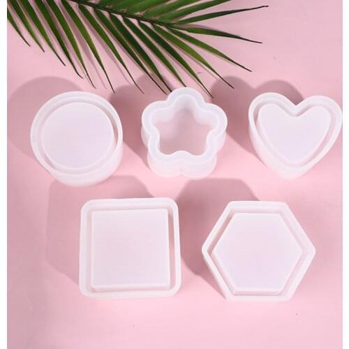 New Creative Silicone Plant Pot Molds Form Arts Craft Polygonal Casting Moulds DIY Clay Mold Handmade Craft Supplies