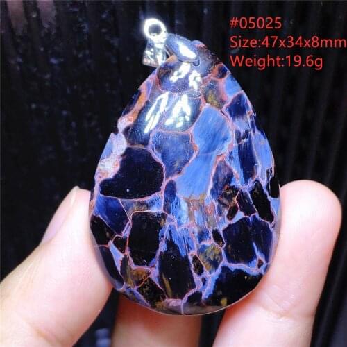 Natural Blue Pietersite Chatoyant Pendant 47x34x8mm From Namibia Women Rare Men Cat Eye Fashion Jewelry AAAAAA