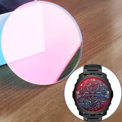 Polarized light mineral crystal watch glass for DZ Diesel chronograph mens 55mm quartz watch parts tools