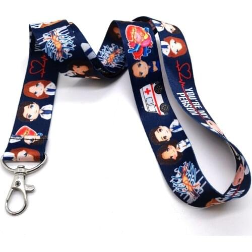 Hot 10 pcs Greys Anatomy Doctors nurse Neck Strap Lanyards Key Chain Accessories