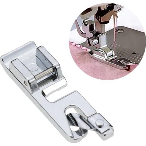 Sewing Machine 3MM Foot Presser Rolled Hem Feet Selvage Crimping Presser Household Stainless Steel Sewing Machine Accessories E