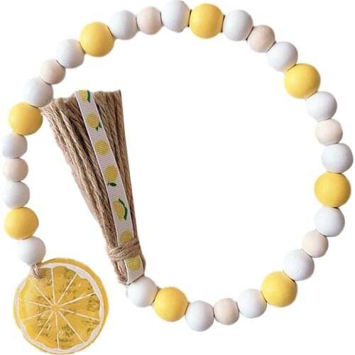 Nordic Wood Bead Garland Wind Chimes Wooden Beads String Tassle Farmhouse Home Vase Decoration Holiday Country Home Decor