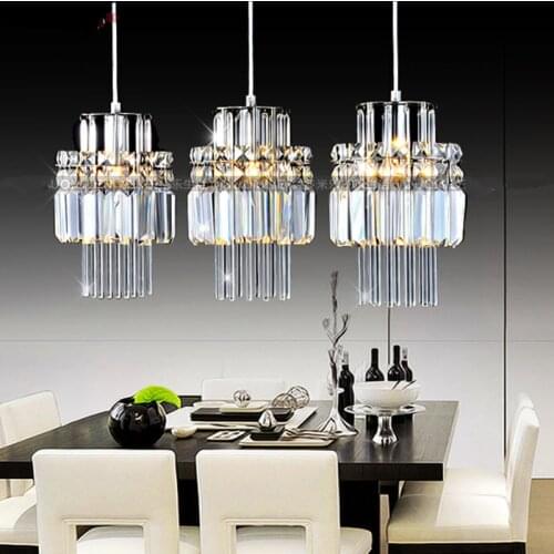 Modern Dinning Room Crystal Lustre Creative Restaurant Bar Lamp Fashion Stairs Stainless Steel Pendant Light