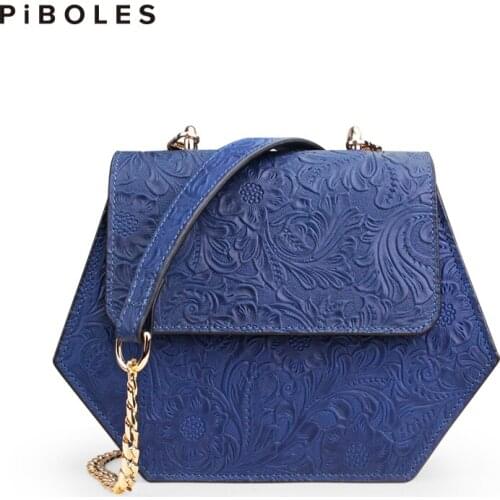 Retro Genuine Leather Women Shoulder Bag Handmade Card Slot Sling Bags Messenger Crossbody For Ladies Iron Chain Travel Shopping