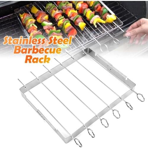 Barbecue fork outdoor flat, durable and reusable excellent tool barbecue stainless steel bar including simple grill