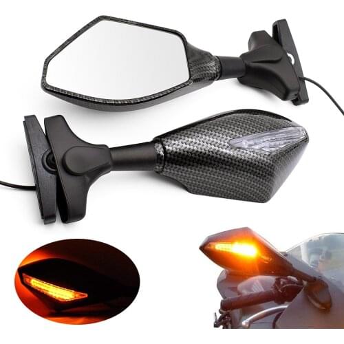 Universal Motorcycle Side Rearview Mirrors With LED Turn Signal Light FOR Honda CBR1100XX CBR 1100 CBF1000 VTR 1000 F FIRESTORM